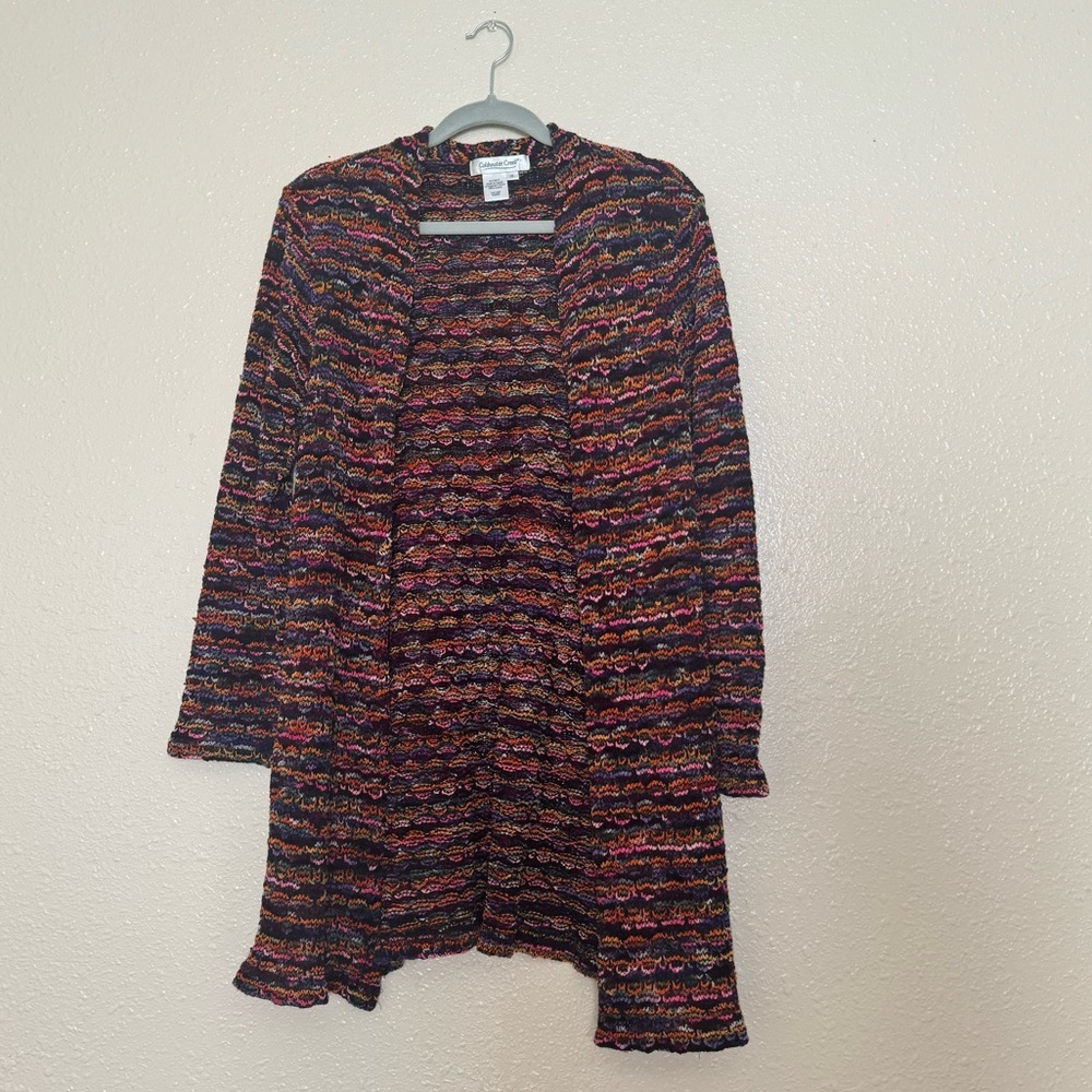 Coldwater Creek Multicolor Open Front Cardigan